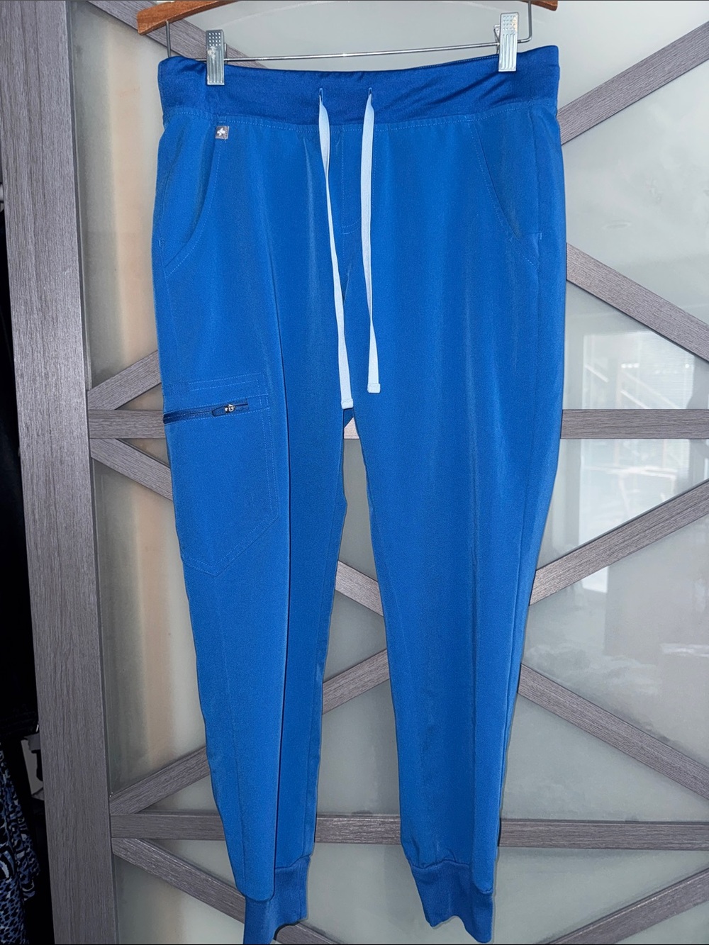 FIGS Zamora Jogger Scrub Pants Womens Small Bright Blue Technical Collection